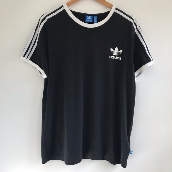 Adidas Tops Black White Large Short Sleeve Tee Shirt Poshmark